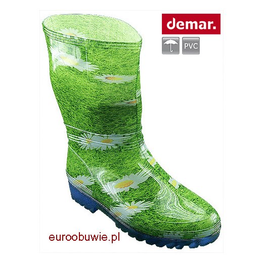 DEMAR Obuwie Damskie Kalosze DM-054-RP-A euroobuwie zielony cholewki