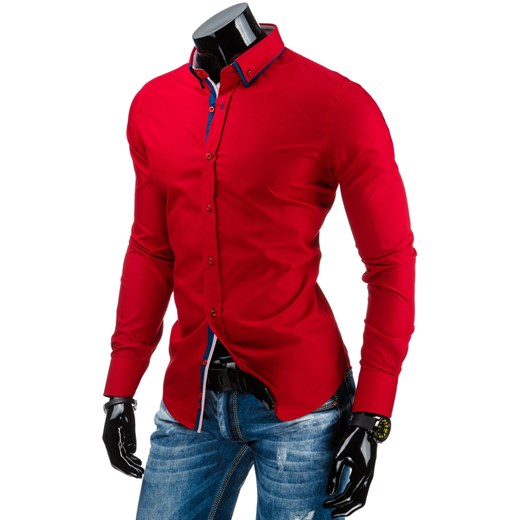 Koszula męska DSTREET czerwony (dx0931) dstreet czerwony klasyczny
