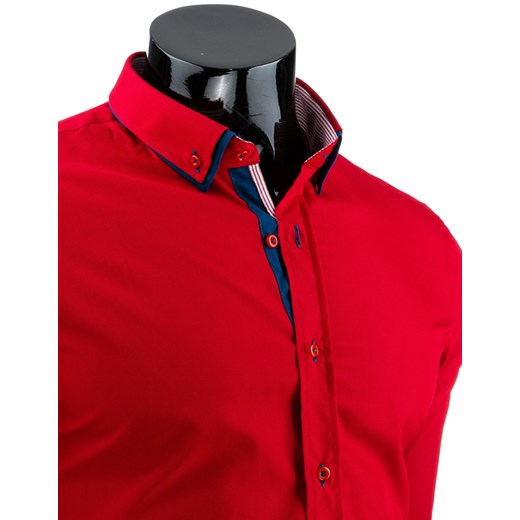 Koszula męska DSTREET czerwony (dx0931) dstreet pomaranczowy koszule