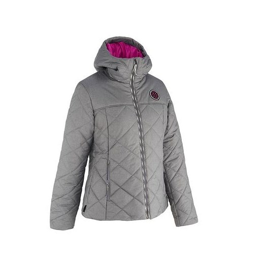 Kurtka watowana Arpenaz 600 damska decathlon szary Kurtki damskie pikowane