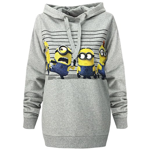 Duży rozmiar. Firmowa bluza - Minionki kafrim-pl szary Bluzy z nadrukiem damskie