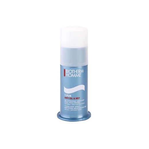 Biotherm Homme T-Pur Anti Oil & Wet žel nawilżający do skóry  tłustej (Effect Mattifying Moisturizing Gel) 50 ml + do każdego zamówienia upominek. iperfumy-pl niebieski krem nawilżający