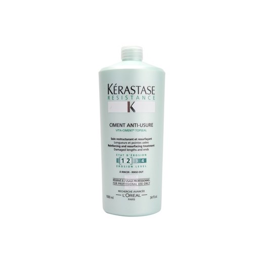 Kérastase Resistance kuracja do włosów zniszczonych zabiegami chemicznymi [1 2] (Repairing Anti-Breakage Treatment) 1000 ml + do każdego zamówienia upominek. iperfumy-pl zielony 
