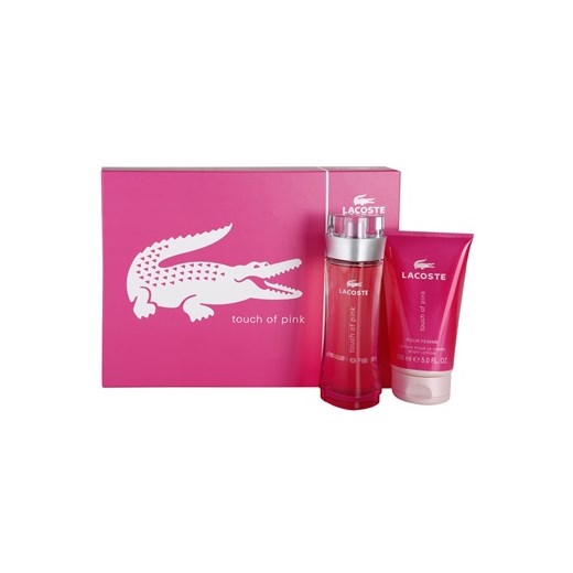 Lacoste Touch of Pink zestaw upominkowy II. woda toaletowa 90 ml + mleczko do ciała 150 ml + do każdego zamówienia upominek. iperfumy-pl rozowy 