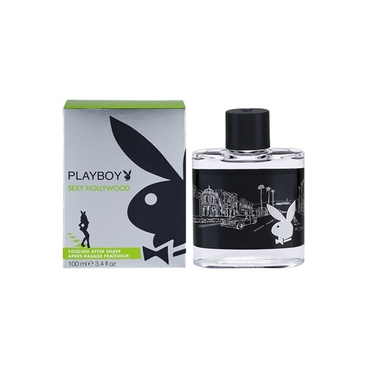 Playboy Hollywood woda po goleniu dla mężczyzn 100 ml  + do każdego zamówienia upominek. iperfumy-pl czarny sandały