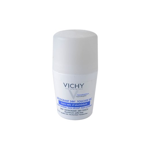 Vichy Deodorant dezodorant  roll - on do skóry wrażliwej (24Hr Deodorant Dry Touch) 50 ml + do każdego zamówienia upominek. iperfumy-pl szary skóra