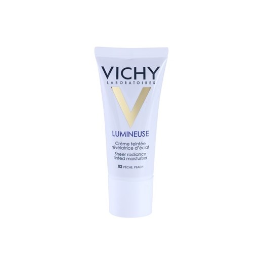 Vichy Lumineuse rozświetlający krem tonujący do skóry suchej odcień 02 Peach/Peche (Sheer Radiance Tinted Moisturiser for Dry Skin) 30 ml + do każdego zamówienia upominek. iperfumy-pl fioletowy skóra