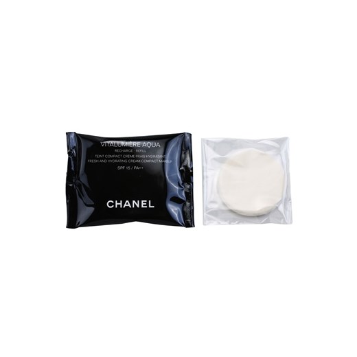 Chanel Vitalumiére Aqua nawilżający podkład w kremie napełnienie odcień 52 Beige Rose (Fresh & Hydrating Cream Compact Makeup) 12 g + do każdego zamówienia upominek. iperfumy-pl czarny krem nawilżający