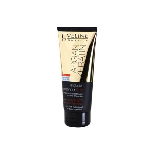 Eveline Cosmetics Argan + Keratin odżywka 8 w 1 Comprehensive Restoration + Colour Protection (Coloured, Highligted and Damaged Hair) 200 ml + do każdego zamówienia upominek. iperfumy-pl zielony 