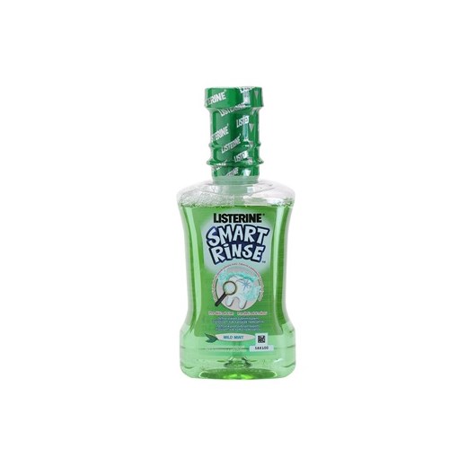 Listerine Smart Rinse Mild Mint płyn do płukania jamy ustnej dla dzieci (Alcohol & Sugar Free Mouthwash for Kids 6+) 250 ml + do każdego zamówienia upominek. iperfumy-pl zielony