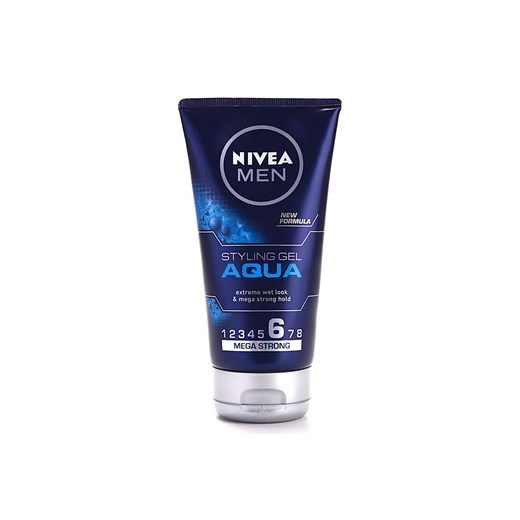 Nivea Aqua Gel żel do włosów dający efekt mokrych włosów extra srong (Gel - Wet Look - 06 Mega Strong) 150 ml + do każdego zamówienia upominek. iperfumy-pl granatowy