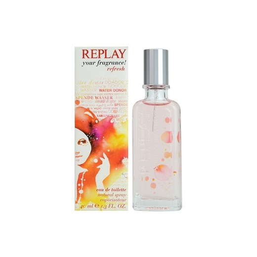 Replay Your Fragrance! Refresh For Her woda toaletowa dla kobiet 40 ml  + do każdego zamówienia upominek. iperfumy-pl szary damskie