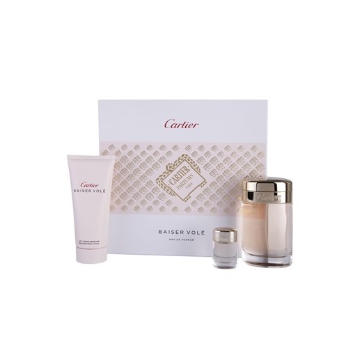 Cartier Baiser Volé zestaw upominkowy V. woda perfumowana 100 ml + mleczko do ciała 100 ml + woda perfumowana 6 ml + do każdego zamówienia upominek. iperfumy-pl szary 