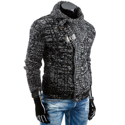 Sweter męski czarny (wx0719) dstreet szary minimalistyczny