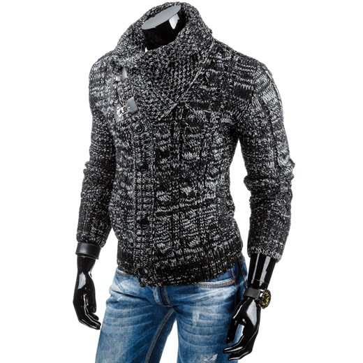 Sweter męski czarny (wx0719) dstreet szary modne