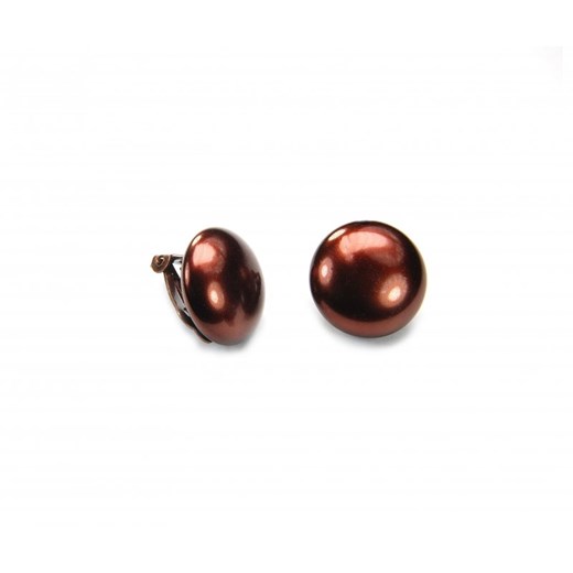 Klipsy czekoladowe perłowe kiara-sztuczna-bizuteria-jablonex czerwony perły