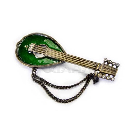 Broszka mandolina kiara-sztuczna-bizuteria-jablonex zielony 