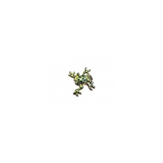 Broszka żabka kiara-sztuczna-bizuteria-jablonex szary szmaragd