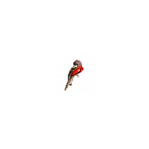 Broszka Papuga kiara-sztuczna-bizuteria-jablonex brazowy srebrna