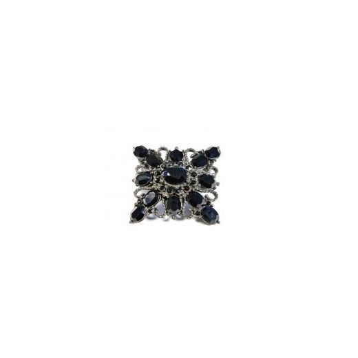 Broszka Kwadrat kiara-sztuczna-bizuteria-jablonex czarny kryształki