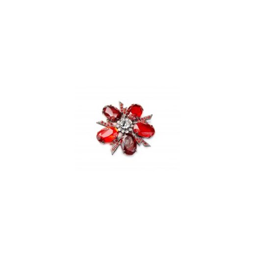 Broszka kwiat kiara-sztuczna-bizuteria-jablonex brazowy kamienie