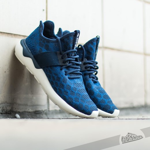 adidas Tubular Runner Primeknit Navy/Collegiate Royal/Off White footshop-pl granatowy Buty do biegania męskie