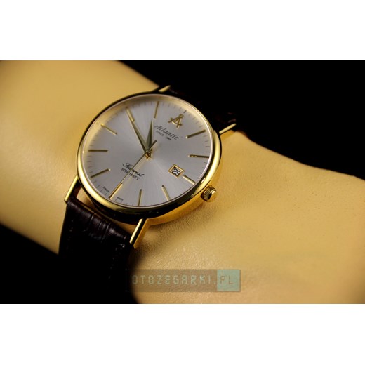 Zegarek Męski ATLANTIC Seacrest Classic 50344.45.21 otozegarki zielony klasyczny