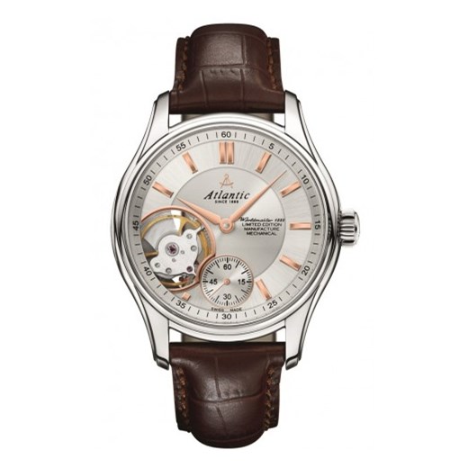 Zegarek Męski ATLANTIC Limited Edition Worldmaster Mechanical 1888 LUSSO Open He otozegarki szary elegancki