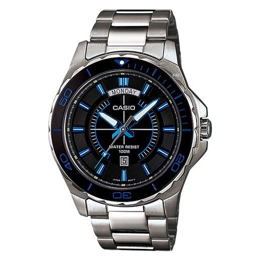 ZEGAREK CASIO MTD-1076D-1A2VEF Sport MTD 1076D 1A2VEF otozegarki czarny elegancki