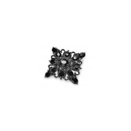 Broszka czarna, kwadrat kiara-sztuczna-bizuteria-jablonex  kryształki