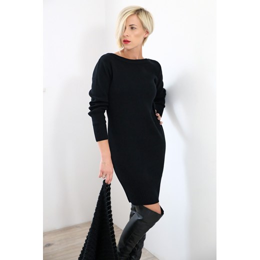 Sukienka SEXI BACK 01 showroom-pl czarny do pracy
