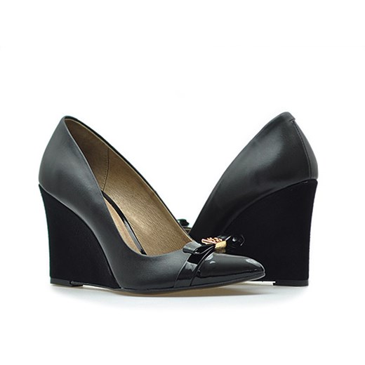 Czółenka Ulmani Shoes 15618/S1+L1+Z1 Czarne arturo-obuwie czarny Czółenka na koturnie