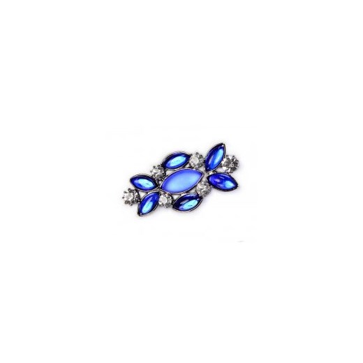 Broszka szafirowa, mała kiara-sztuczna-bizuteria-jablonex niebieski metal