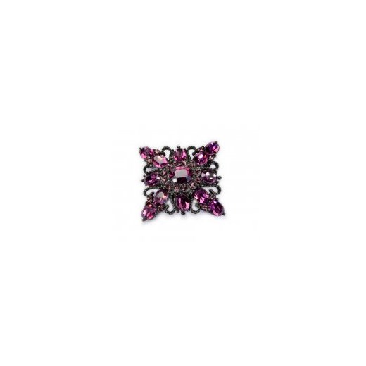 Broszka fioletowa, kwadrat kiara-sztuczna-bizuteria-jablonex czerwony ametyst