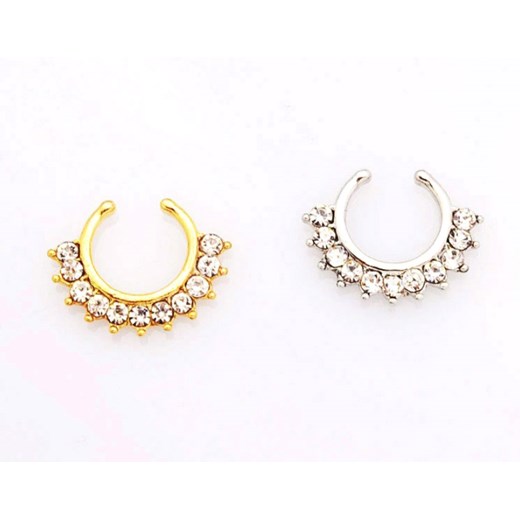fake septum kolczyk do nosa srebrny blinkshop-pl metal
