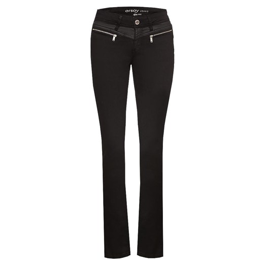 Jeansy skinny z zamkami orsay-com czarny jeans