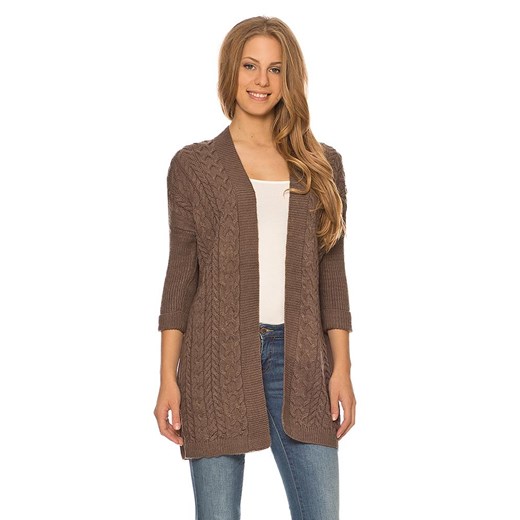 Kardigan oversize, rękawy 3/4 orsay-com brazowy Kardigany damskie
