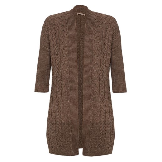 Kardigan oversize, rękawy 3/4 orsay-com szary casual
