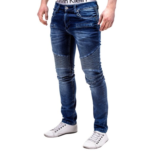 Spodnie P221 - JEANSOWE ombre granatowy jeans