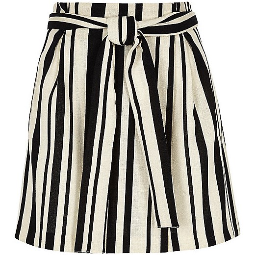 Black stripe wrap mini skirt  river-island szary lato