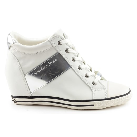 Sneakersy Calvin Klein Jeans VIOLET White/Silver 2052-050 zebra-buty-pl zielony jeans