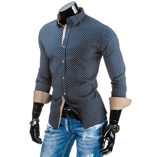 Koszula męska granatowa (dx0943) dstreet niebieski fit