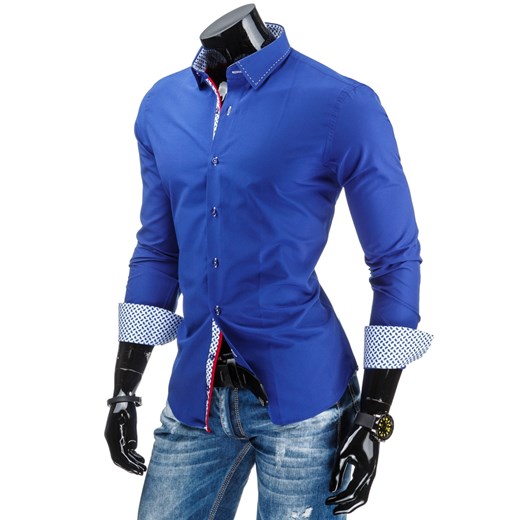Koszula męska niebieska (dx0945) dstreet niebieski fit
