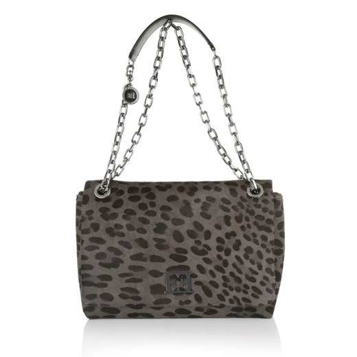 "Handbag Bos Taurus Fur Grey torebki szary" fashionette bialy