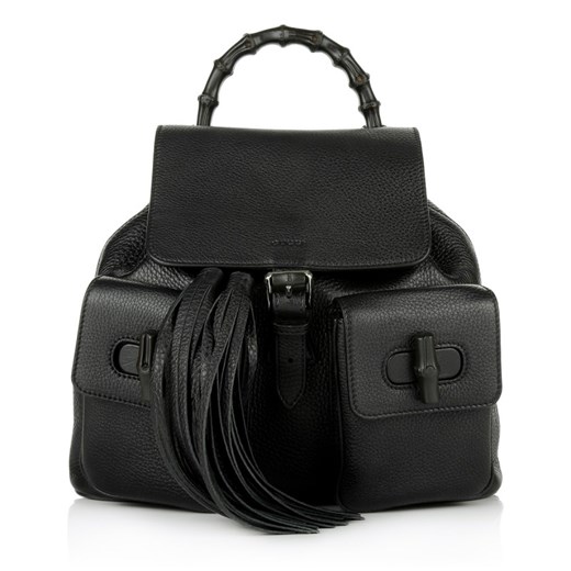 "Bamboo Leather Backpack Black torebki czarny" fashionette czarny codzienny