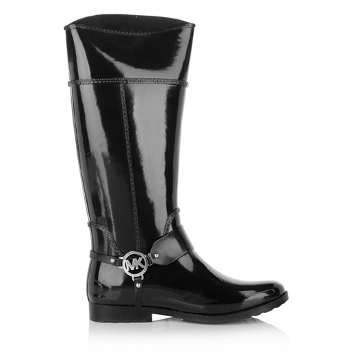 "MICHAEL Michael Kors Fulton Harness Tall Rainboot Rubber Black obuwie czarny" fashionette czarny płaska podeszwa