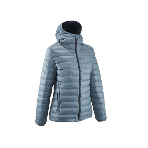 Kurtka puchowa Forclaz 300 XX-light damska decathlon niebieski