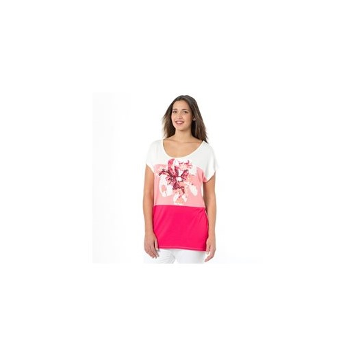 T-shirt w kształcie litery T la-redoute-pl rozowy dzianina