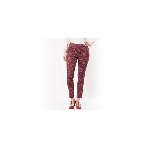 Spodnie do kostki z bawełny satynowej ze stretchem la-redoute-pl czerwony bawełna