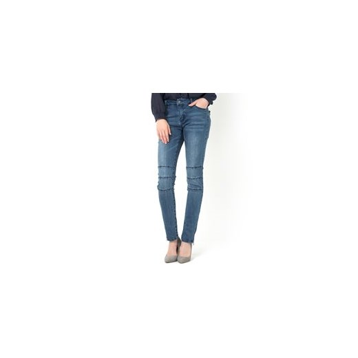 Jeansy w stylu motocyklowym, slim stretch la-redoute-pl niebieski bawełna
